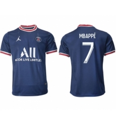 Men 2021-2022 Club Paris St German home aaa version blue 7 Soccer Jersey