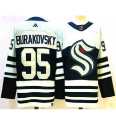 Men's Seattle Kraken #95 Andre Burakovsky Blue 2022 Reverse Retro Stitched Jersey