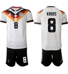 Men's Germany #8 Kroos White 2025-26 Home Soccer Jersey Suit