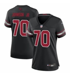 Women Arizona Cardinals #70 Paris Johnson Black 2024 F U S E Vapor Untouchable Limited Stitched