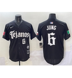 Men's Texas Rangers #6 Josh Jung Black Mexico 2025 Vapor Premier Limited Stitched Baseball Jersey