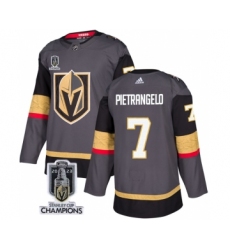 Men's Vegas Golden Knights #7 Alex Pietrangelo Gray 2023 Stanley Cup Champions Stitched Jersey