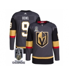 Men's Vegas Golden Knights #9 Jack Eichel Gray 2023 Stanley Cup Champions Stitched Jersey