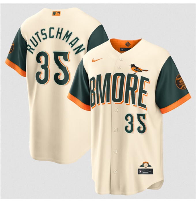 Men's Baltimore Orioles #35 Adley Rutschman Natural 2026 City Connect Stadium Stitched Baseball Jersey