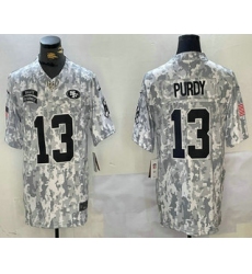 Men's San Francisco 49ers #13 Brock Purdy 2024 FUSE Arctic Camo Salute to Service Limited Stitched Jersey