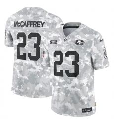 Men's San Francisco 49ers #23 Christian McCaffrey 2024 Arctic Camo Salute To Service Limited Stitched Football Jersey