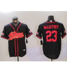 Men's San Francisco 49ers #23 Christian McCaffrey Black With Cool Base Stitched Baseball Jersey