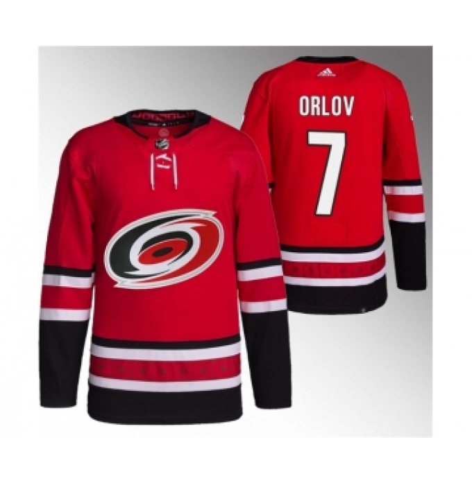 Men's Carolina Hurricanes #7 Dmitry Orlov Red Stitched Jersey