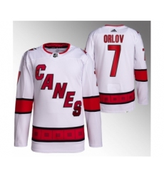 Men's Carolina Hurricanes #7 Dmitry Orlov White Stitched Jersey