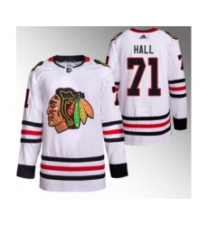 Men's Chicago Blackhawks #71 Taylor Hall White Stitched Hockey Jersey