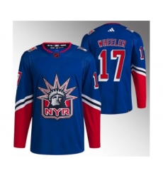 Men's New York Rangers #17 Blake Wheeler Blue Reverse Retro Stitched Jersey