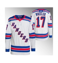 Men's New York Rangers #17 Blake Wheeler White Stitched Jersey