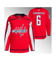 Men's Washington Capitals #6 Joel Edmundson Red Stitched Jersey