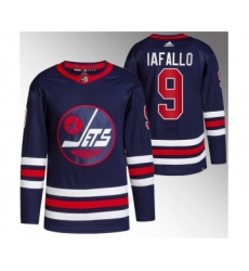 Men's Winnipeg Jets #9 Alex Iafallo 2021-22 Navy Stitched Jersey