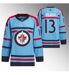 Men's Winnipeg Jets #13 Gabriel Vilardi Light Blue Anniversary Primegreen Stitched Jersey