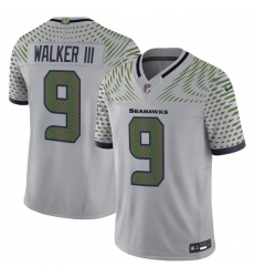 Men's Seattle Seahawks #9 Kenneth Walker III Gray 2025 F.U.S.E. “Rivalries” Vapor Limited Football Stitched Jersey