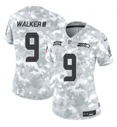 Women's Seattle Seahawks #9 Kenneth Walker III 2024 F.U.S.E Arctic Camo Salute To Service Limited Stitched Football Jersey(Run Small)