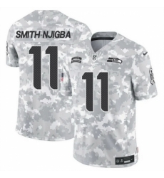 Men's Seattle Seahawks #11 Jaxon Smith Njigba 2024 F U S E Arctic Camo Salute To Service Limited Stitched Football Jersey