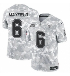 Men's Tampa Bay Buccaneers #6 Baker Mayfield 2024 F U S E Arctic Camo Salute To Service Limited Stitched Football Jersey