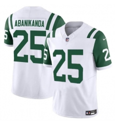 Men's New York Jets #25 Israel Abanikanda White Classic Alternate Vapor F.U.S.E. Limited Football Stitched Jersey