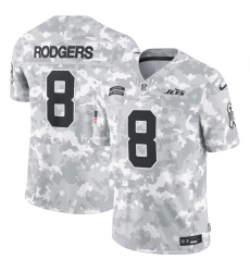 Men's New York Jets #8 Aaron Rodgers 2024 Arctic Camo Salute To Service Limited Stitched Football Jersey