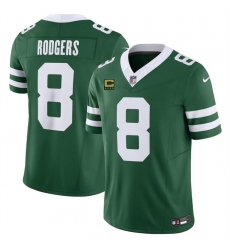 Men's New York Jets #8 Aaron Rodgers Green 2024 F.U.S.E. With 4-Star C Vapor Limited Stitched Jersey