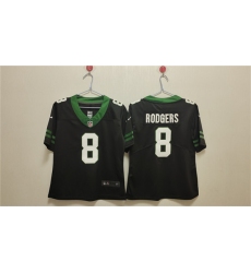 Women's New York Jets #8 Aaron Rodgers Black Vapor Football Stitched Jersey(Run Small)