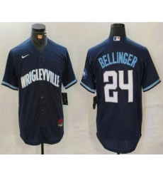 Men's Chicago Cubs #24 Cody Bellinger Navy City Connect Cool Base Stitched Baseball Jersey