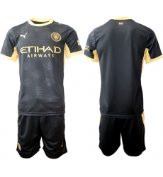Men's Manchester City Custom 2026-27 Black Away Soccer Jersey Suit