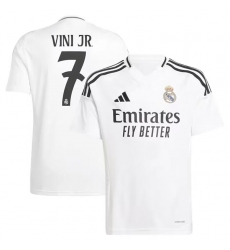 Men's Real Madrid #7 Vini Jr. White 2024-25 Soccer Jersey