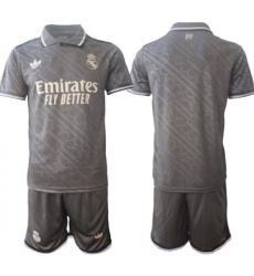 Men's Real Madrid Custom 24-25 Gray Third Soccer Jersey Suit