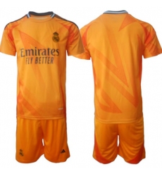 Men's Real Madrid Custom 24-25 Orange Away Soccer Jersey Suit