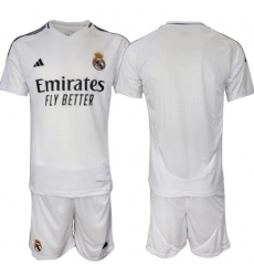 Men's Real Madrid Custom 24-25 White Home Soccer Jersey Suit