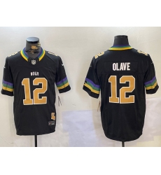 Men's New Orleans Saints #12 Chris Olave Black 2024 F.U.S.E. Vapor Limited Stitched Jerseys