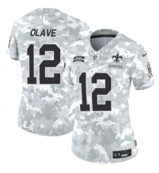 Women's New Orleans Saints #12 Chris Olave 2024 F.U.S.E Arctic Camo Salute To Service Limited Stitched Football Jersey(Run Small)