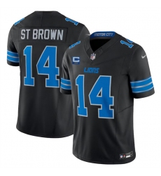 Men's Detroit Lions #14 Amon-Ra St. Brown Black 2024 F.U.S.E. With 2-Star C 2nd Alternate Vapor Limited Stitched Jersey