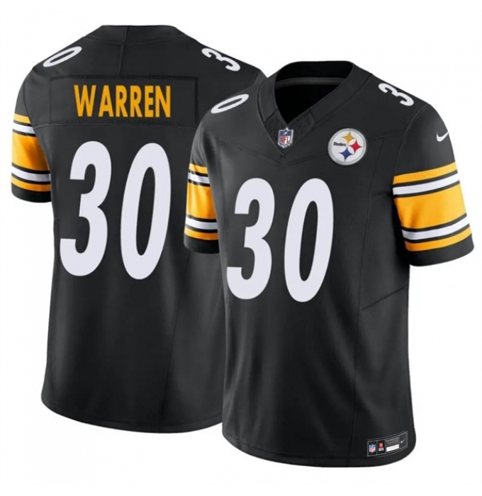 Men's Pittsburgh Steelers #30 Jaylen Warren Black 2025 F.U.S.E. Vapor Untouchable Limited Stitched Jersey