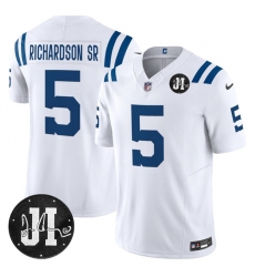 Men's Indianapolis Colts #5 Anthony Richardson White 2025 F.U.S.E. Jim Irsay Vapor Limited Football Stitched Jersey