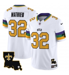 Men's New Orleans Saints #32 Tyrann Mathieu White 2024 F.U.S.E. Vapor Limited Stitched Jersey