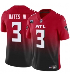 Men's Atlanta Falcons #3 Jessie Bates III Red Black 2024 F.U.S.E With 3-Star C Vapor Untouchable Limited Stitched Football Jersey