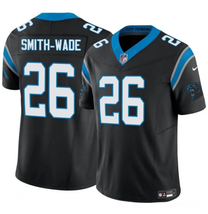 Men's Carolina Panthers #26 Chau Smith-Wade Black 2025 F.U.S.E. Vapor Limited Football Stitched Jersey
