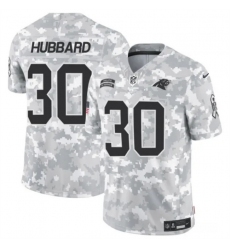 Men's Carolina Panthers #30 Chuba Hubbard 2024 F.U.S.E Arctic Camo Salute To Service Limited Stitched Football Jersey