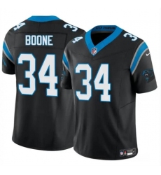 Men's Carolina Panthers #34 Mike Boone Black 2024 F.U.S.E. Vapor Limited Stitched Football Jersey