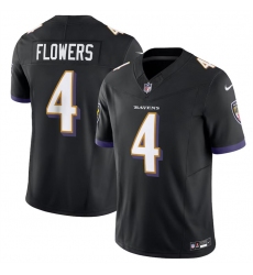 Men's Baltimore Ravens #4 Zay Flowers Black 2023 F.U.S.E. Vapor Limited Football Stitched Jersey
