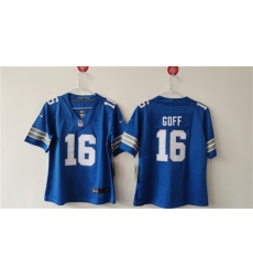 Women's Detroit Lions #16 Jared Goff Blue Vapor Football Stitched Jersey(Run Smaller)