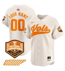 Men's Tennessee Volunteers Active Player Custom Cream 2024 Champions Vapor Limited Stitched Jersey