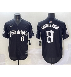 Men's Philadelphia Phillies #8 Nick Castellanos Black Gothic Vapor Limited Stitched Jersey