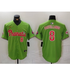 Men's Philadelphia Phillies #8 Nick Castellanos Number Green With Stitched Cool Base Nike Jersey