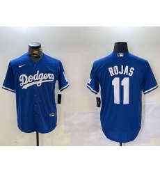 Men's Los Angeles Dodgers #11 Miguel Rojas Blue Cool Base Stitched Jersey