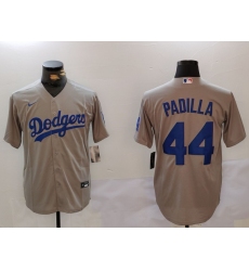 Men's Los Angeles Dodgers #44 Vicente Padilla Grey Cool Base Stitched Jersey